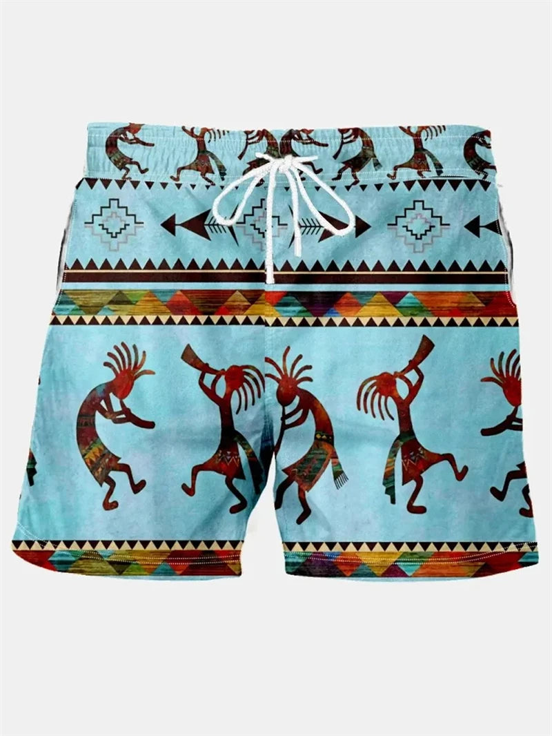 Pantaloncini da uomo etnici vintage Pantaloni da bagno Estate Novità nella moda Stampa Vacanza al mare Vacanza hawaiana Costume da uomo ad asciugatura rapida