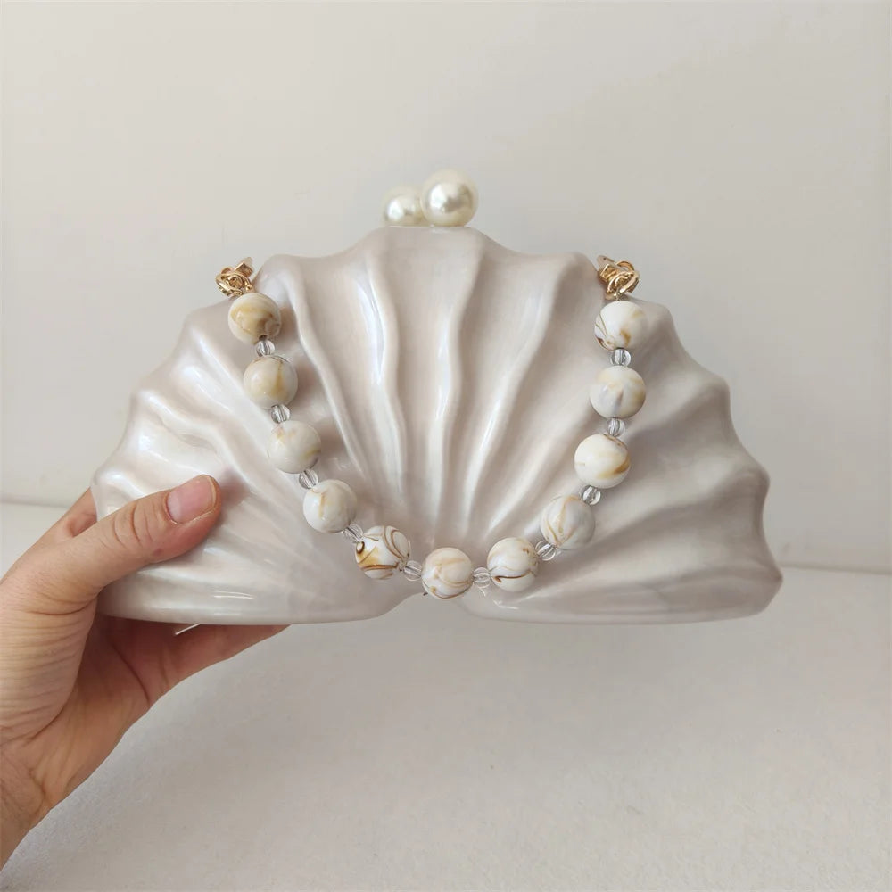 Borsa originale con perline in acrilico per metà stanza, pochette con pochette, borsa da sera per feste, da donna, da viaggio, da spiaggia, mini borse estive