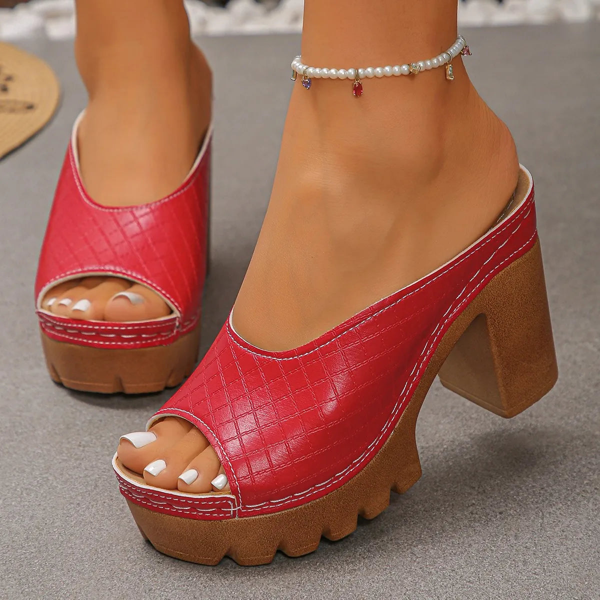 Sandales compensées d'été pour femmes, sandales à talons hauts avec plateforme, sandales compensées imperméables