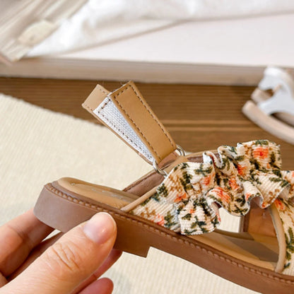 Kinder-Sommersandalen, modische Strand-Blumen-Sandalen, weiche Sohle, Prinzessinnenschuhe, Mädchenpantoffeln