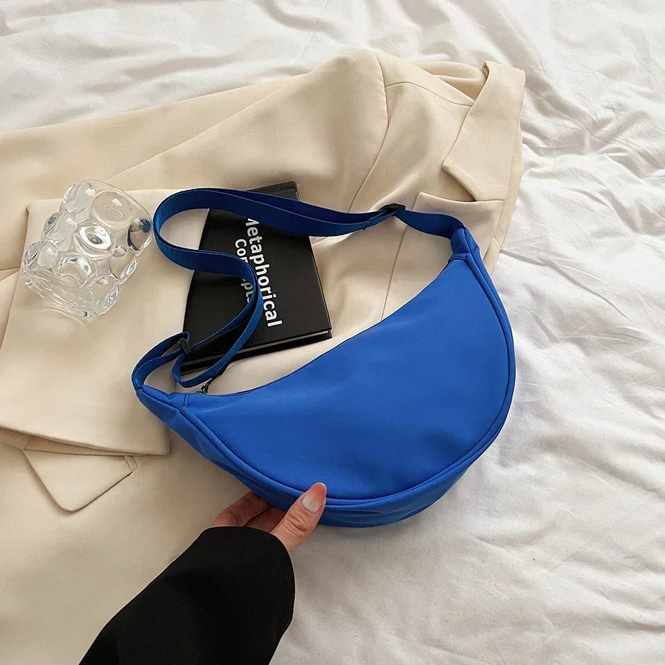 Borsa a tracolla da donna dal Design semplice moda donna Nylon Hobos borse a tracolla piccole borse di stoffa Vintage da donna