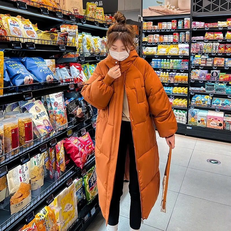 Cappotto freddo da donna invernale parka giacca imbottita lunga con cappuccio Plus Size cappotto Super caldo capispalla da neve all'ingrosso a buon mercato coreano