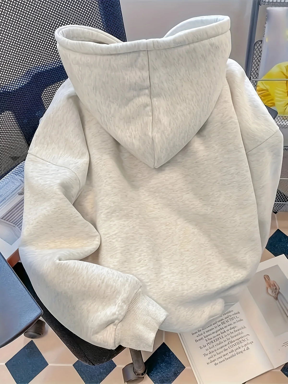 Felpa con cappuccio autunnale e invernale con stampa coreana, stile casual multifunzionale, facile da indossare, adatta per il pendolarismo.