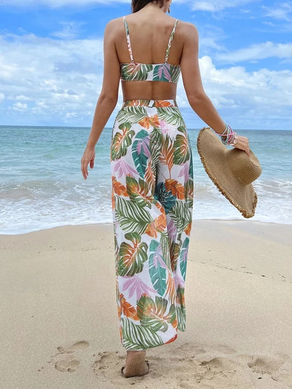 Bikini a 3 Pezzi 2026 Costume da Bagno Stampato Sexy per Donna con Pantaloncini da Spiaggia