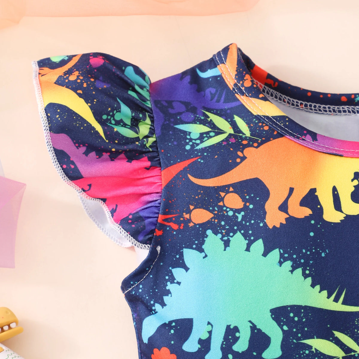 2024 Bambini Vestono Vestiti Della Ragazza Festa di Compleanno Dinosauro Estate Manica Corta Unicorno Neonate Abiti da Principessa 2 3 5 6 7 8 Anni