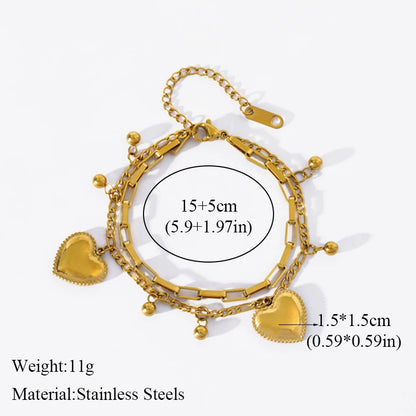 EILIECK Bracciale con ciondolo stella marina luna stella color oro in acciaio inossidabile 316L per le donne Nuovo regalo di gioielli con catena da polso alla moda