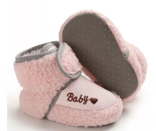 Scarpe da Passeggio per Neonati 0-1 Anno, Scarpe in Cotone con Suola Morbida e Chiusura a Velcro, Calde e Spesse, Stivali Invernali da Neve, Calzature per Neonati