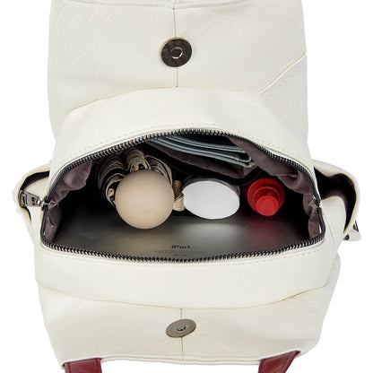 Zaini in pelle da donna Borsa da petto femminile con cerniera Zaino da viaggio Zaino da donna Mochilas Borse da scuola per ragazze adolescenti Sac A Dos