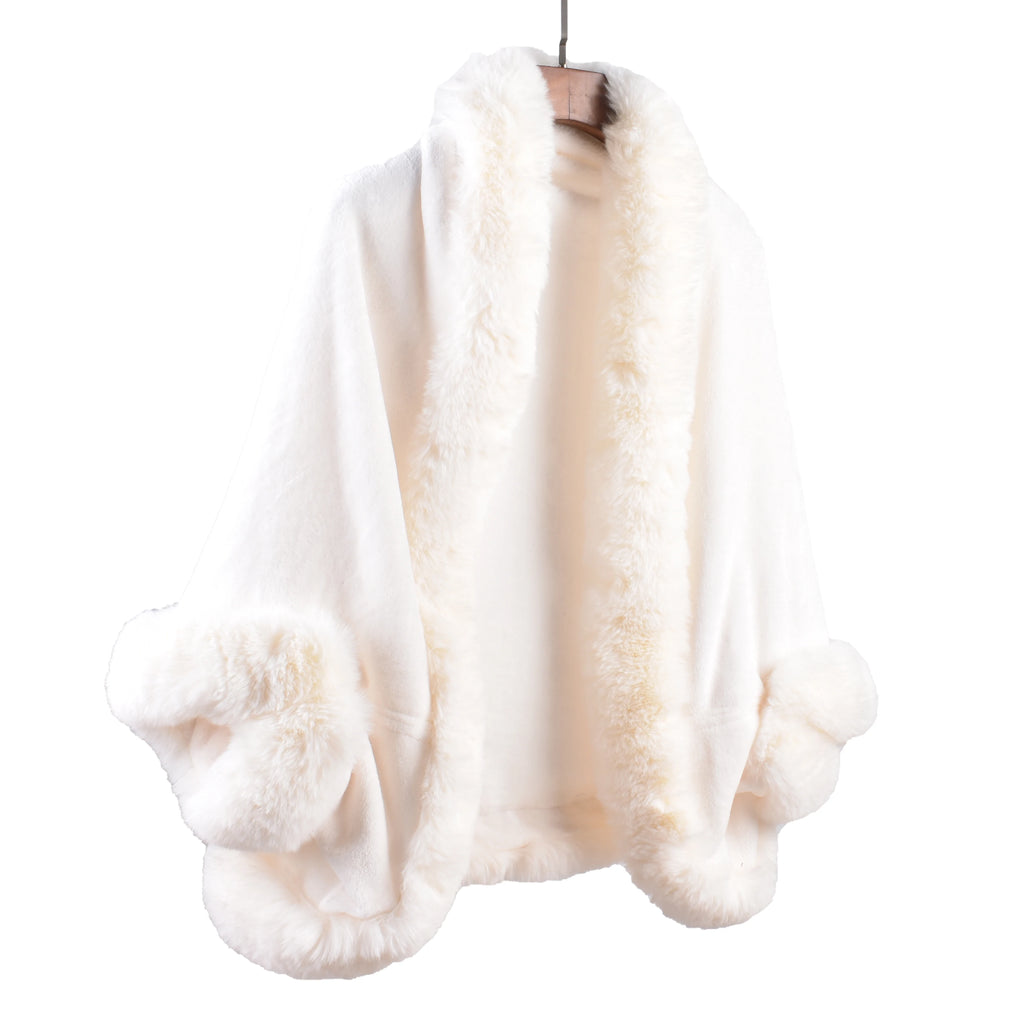 Cardigan da donna in peluche con maniche a pipistrello larghe e maniche a pipistrello in peluche con maniche calde di nuova moda invernale