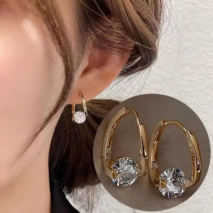 Orecchini in argento 925 con ago in argento moda coreana con cuore di cristallo per gioielli da donna 2025 Trending Nuovi orecchini a cerchio da donna di lusso Brincos