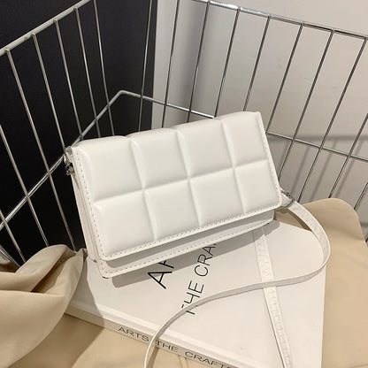 Nuove borse a tracolla moda tinta unita borsa a tracolla da viaggio femminile plaid piccole borse a tracolla in pelle PU per donna