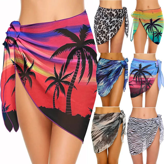 Chiffon Womens Sarongs Wrap gonna Coverups Wrap Sheer Chiffon costume da bagno sciarpa Cover Short sarong Beach Short Cover Beach Bikini
