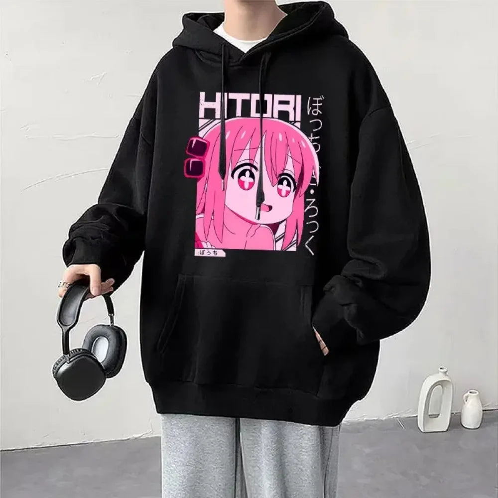 Anime Cos BOCCHI THE ROCK! Felpa con cappuccio Kessoku Band Logo coppie felpe con cappuccio Goto Hitori Ijichi Nijika Cospaly oversize manica lunga maschile