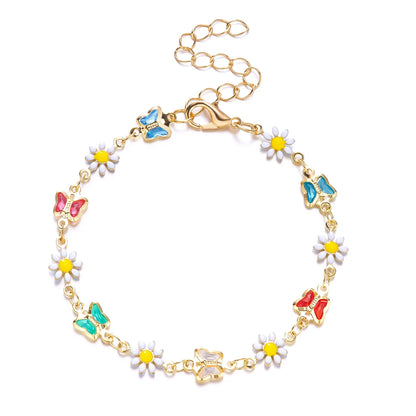 Bracciale con fiori margherita dolce Personalità della moda Bracciale con ciondoli con fiori estetici minimalisti per le donne Regalo di gioielli per feste di nozze