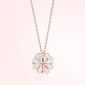 1pc a forma di cuore quadrifoglio ciondolo collana gioielli zircone donne amore catena clavicola regali apribile girocollo gioielli