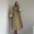 Cappotti lunghi da donna chic, cappotto antivento con colletto alla coreana, maniche lunghe, monopetto, con spacco, autunno 2026, abbigliamento da donna per il lavoro
