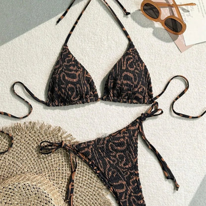 Maillot de bain imprimé bikini sexy femme, style été, col suspendu, mode haut de gamme, sport, plage, princesse, baignade
