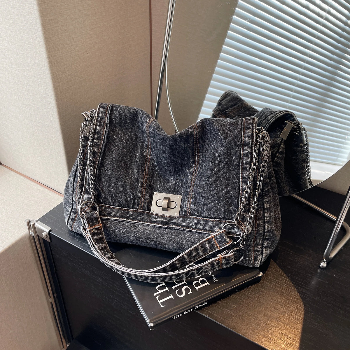 Borsa in denim da donna 2025 Borse a tracolla casual di nuova moda Borsa tote di grande capacità Borse a tracolla per pendolari di classe per donna bolsa sac
