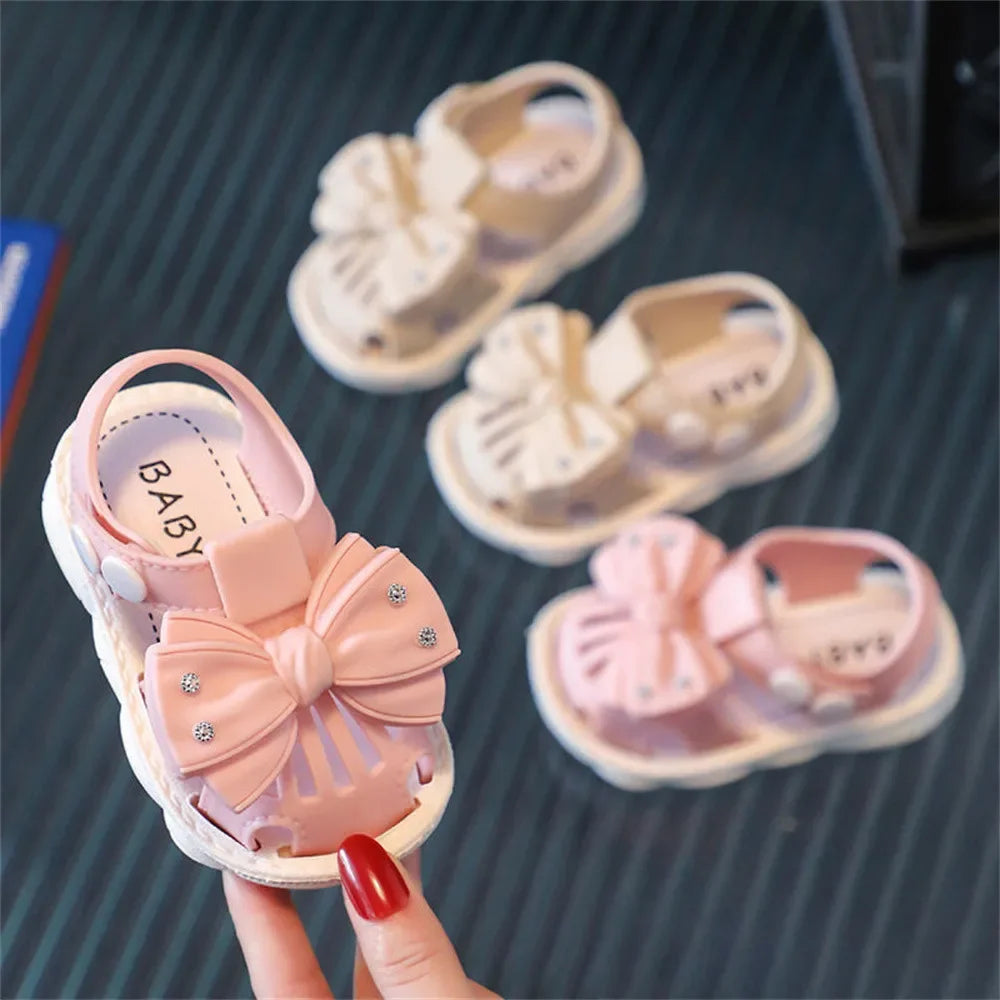 Sandales d'été pour enfants, fond souple, chaussures antidérapantes pour bébés et petits enfants, sandales Baotou pour bébés filles
