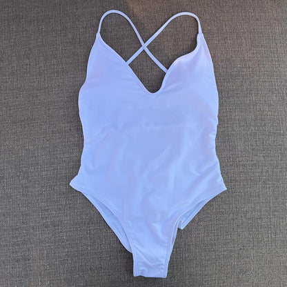 Sexy Padded One Piece Swimsuit Women Swimwear Solid Bathing Suit Monokini Swimming Suit Summer Beachwear maillot de bain femme