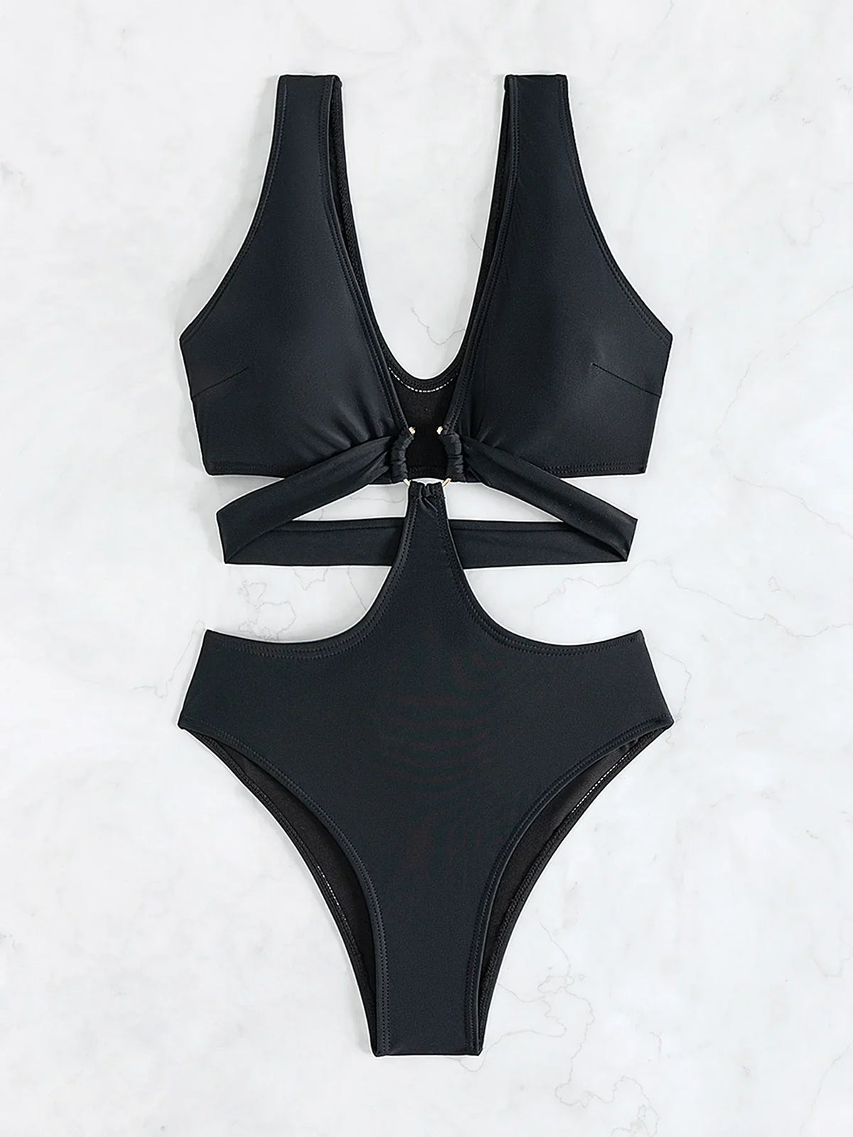 Sexy One-piece Hollowed-out Bikini  Swimwear Women  High Waist Bikinis Beautiful and Cool Swimsuit  High Waist Bikini