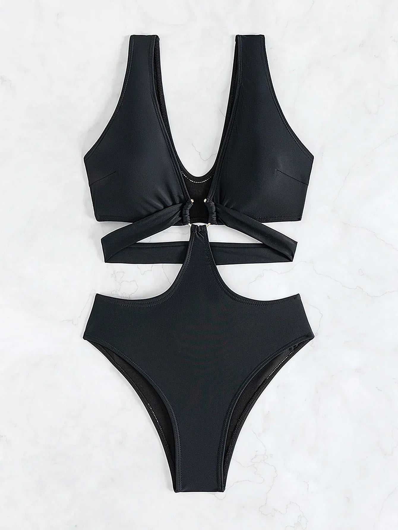 Sexy One-piece Hollowed-out Bikini  Swimwear Women  High Waist Bikinis Beautiful and Cool Swimsuit  High Waist Bikini