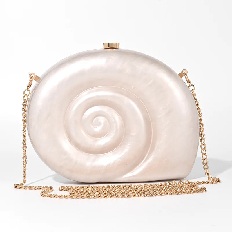 Borse per donna Portafogli Borsa a tracolla in acrilico conchiglia Borsa a tracolla da spiaggia estiva Serata di nozze Novità Borse di design di lusso