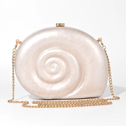 Borse per donna Portafogli Borsa a tracolla in acrilico conchiglia Borsa a tracolla da spiaggia estiva Serata di nozze Novità Borse di design di lusso