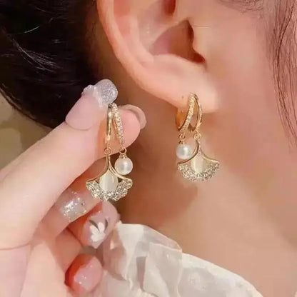 925 Ago D'argento Coreano Moda Perla Nappa Orecchini Per Le Donne Gioielli 2024 di Tendenza delle Nuove Donne di Lusso Zircone Orecchini di Perle