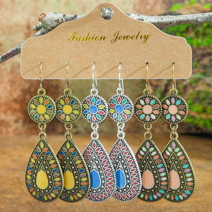 Orecchini da donna multi-stile stile Boho Forma geometrica Ciondola i gioielli dell'orecchio abbinano vari regali per decorazioni per feste