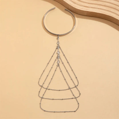 Ingemark 17 Stili Boho Ciondolo in cristallo Braccialetti aperti per le donne Wed Bridal Goth Nappa Braccialetti con braccio a maglie Regalo di gioielli per feste