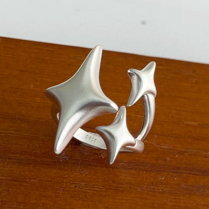 Anelli in argento sterling 925 per le donne Gioielleria raffinata geometrica Anello ampio scintillante regolabile per il regalo di compleanno della festa