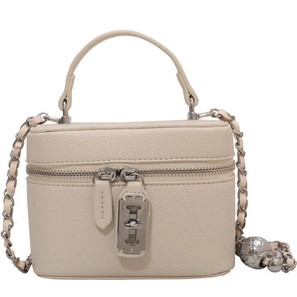 Borse Quadrate da Donna Estate 2026, Borse a Tracolla con Catene alla Moda, Borsa a Spalla in PU Texturizzato, Elegante Mini Borsa Chic per Cellulare