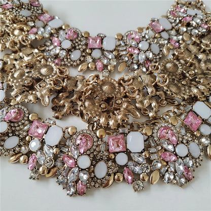 Parure de bijoux de luxe en cristal et strass pour femme, collier, bracelets et boucles d'oreilles, style indien, pour mariage, 2025
