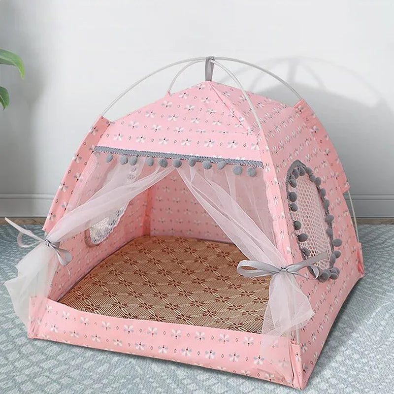 Tenda per gatti Simpatico letto per gatti principessa Tenda per gatti strappata Tenda per gatti pieghevole Forniture per animali domestici universali per quattro stagioni Zanzariera per animali domestici invernale