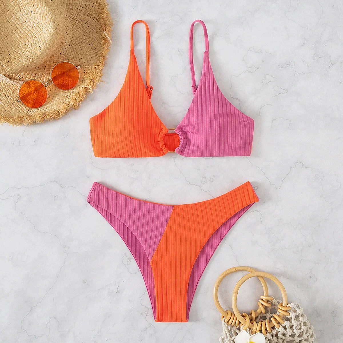 2024 Sexy Bikinis Damen Bademode Push Up Hoher Taille Badeanzüge High Cut Badeanzüge Push Up Strand Bikini Set Weiblicher Biquini