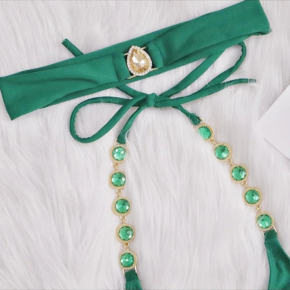nuovo costume da bagno in due pezzi con strass 2026 cristallo di lusso perizoma Sexy perizoma Bikini Set costumi da bagno da donna costume da bagno Sexy da spiaggia