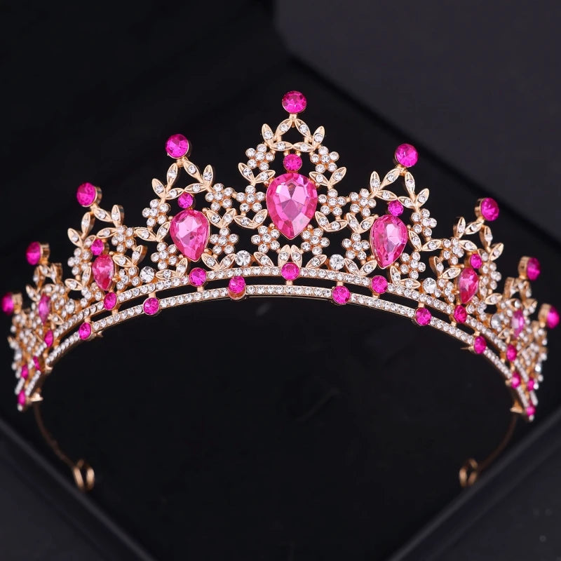 Diademi e corone di cristallo barocchi Festa con strass Prom Diadema Fascia da sposa Accessori per capelli da sposa Gioielli Corona Tiara Regalo