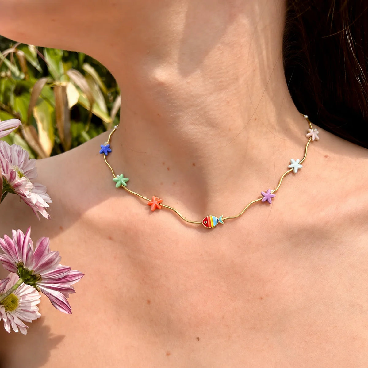 Collezione di collane da donna, Collana originale, Collana da donna con cuore in oro, Collana con pendente in zirconia scintillante, Regalo di gioielleria
