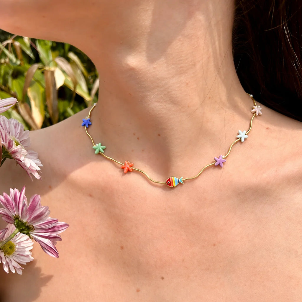 Collezione di collane da donna, Collana originale, Collana da donna con cuore in oro, Collana con pendente in zirconia scintillante, Regalo di gioielleria