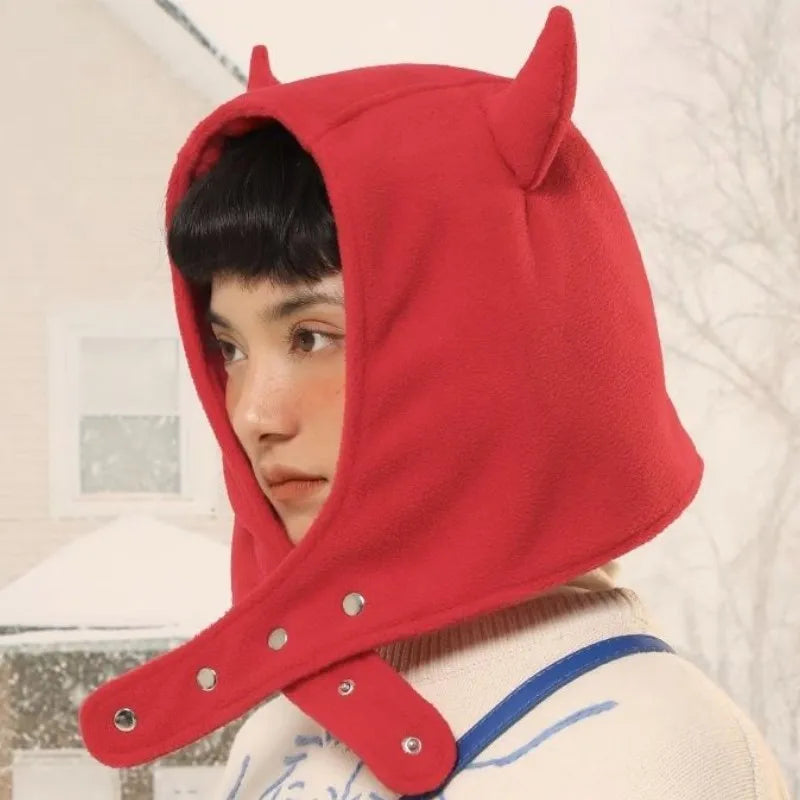 Fashion Demons Beanie cappelli per donna uomo autunno inverno regolabile tenere in caldo paraorecchie cappello Trendy Halloween Party Devil Horn Caps