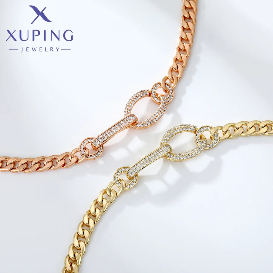 Xuping Gioielli Fascino Vendita calda Trendy Color oro placcato 19 cm Bracciale a catena a mano per le donne Moda regalo squisito X000925432