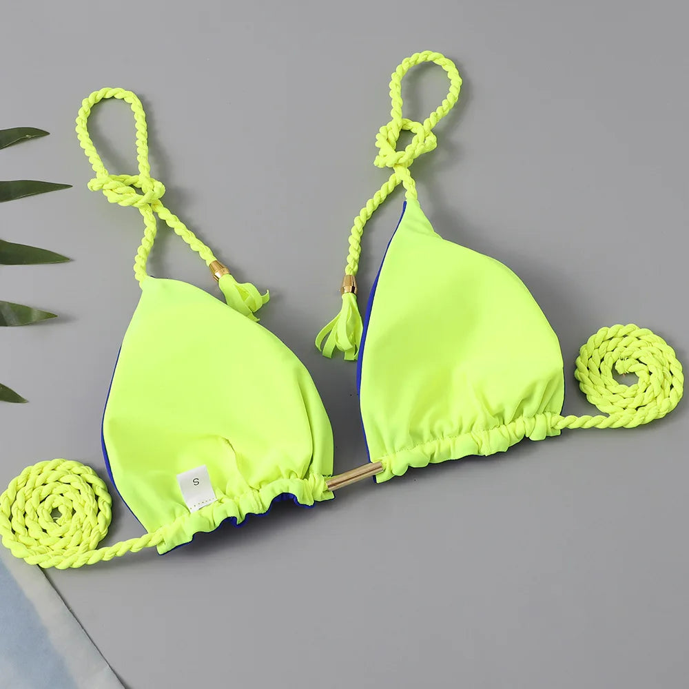 Costume da bagno donna bikini set bikini sexy con coulisse costumi da bagno leopardo due pezzi costume da bagno costume da bagno bikini con lacci biquinis