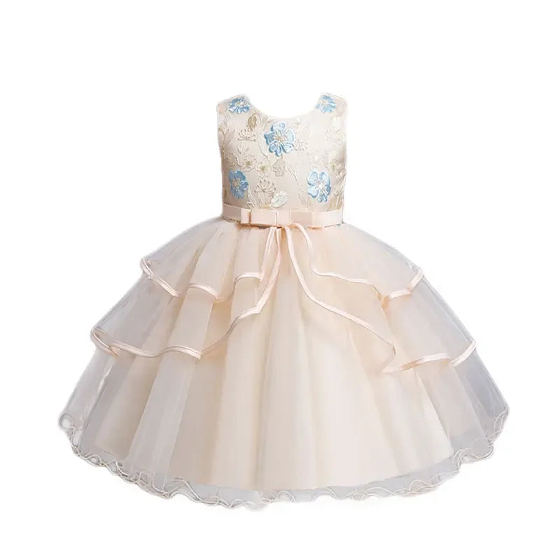 Fashion Prom Flower Girl Dresses Summer Kids Dresses for Girls Lace senza maniche Children Girls Party Dress 2-10 anni