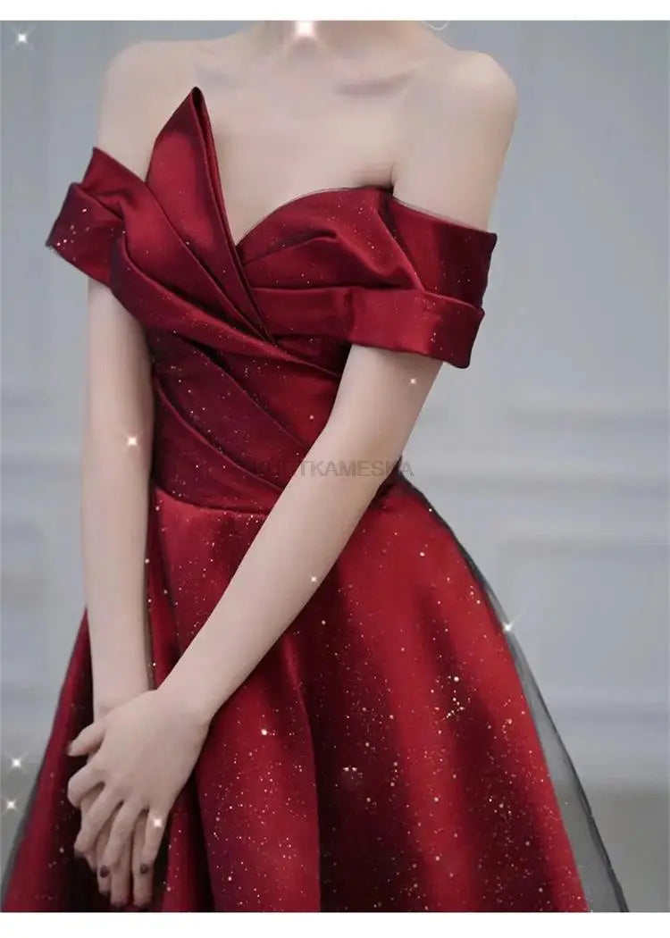 Abiti da ballo da sera eleganti e sexy con scollo a barchetta per le donne Estate 2023 Abiti da cerimonia per feste di compleanno per ospiti Abiti per occasioni formali
