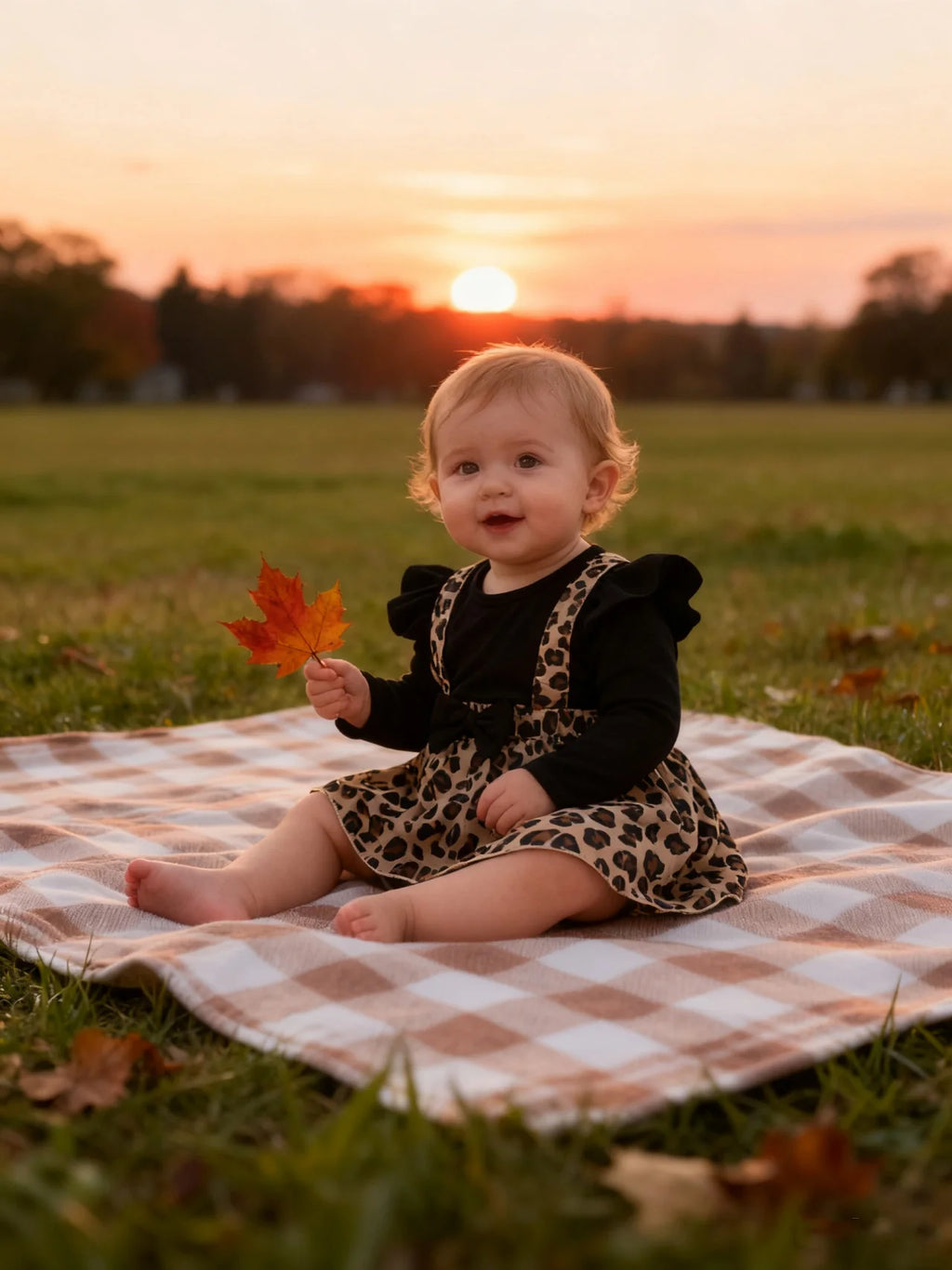 0-18 mesi vestito da neonata con fiocco manica lunga abiti leopardati tutina abbigliamento autunno infantile moda tuta carina