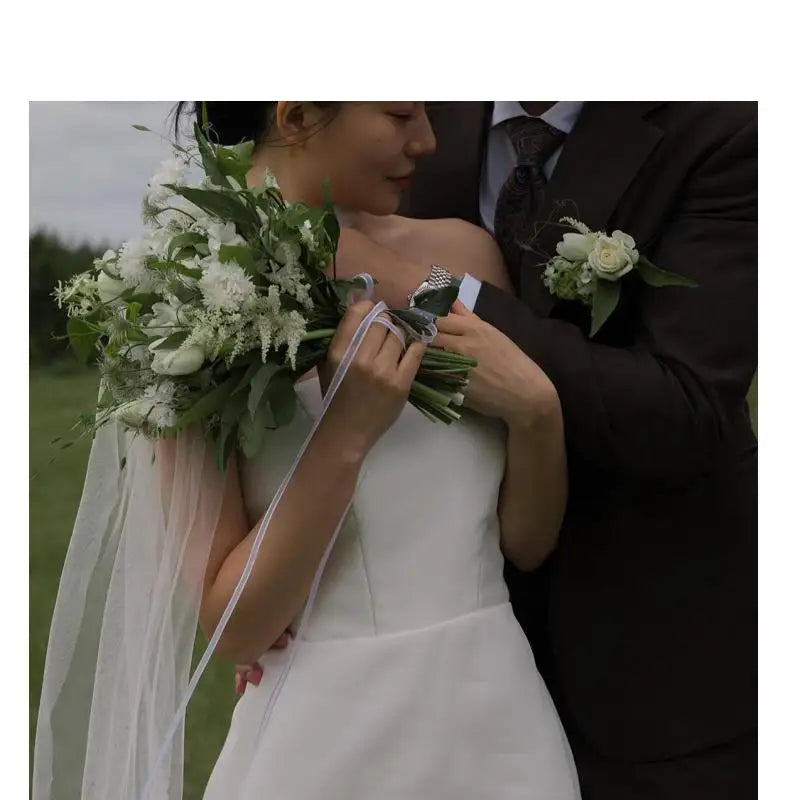 I più nuovi abiti da sposa semplici abito da sera formale senza spalline Sexy senza spalline elegante lunghezza del pavimento a-line Plus Size abiti da sposa