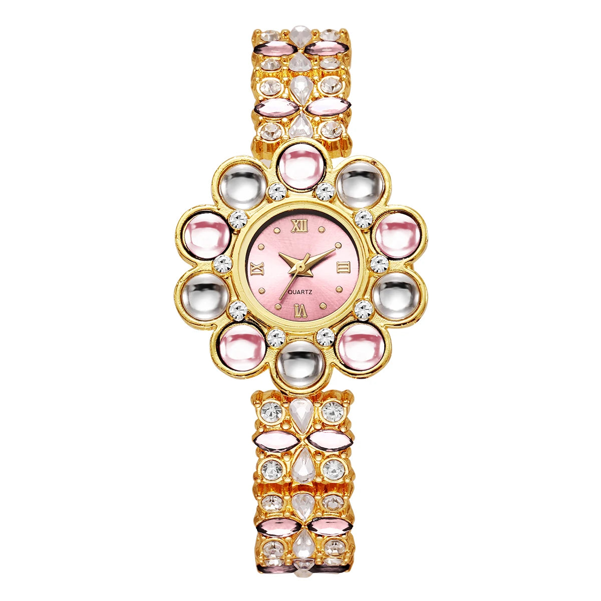 Orologi da donna con strass di lusso Orologio da polso al quarzo con quadrante floreale per orologio da donna Reloj Mujer