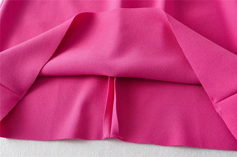 STVY 2022 Estate Slash Neck Dress Moda Colori Caramelle Pieghe Senza Maniche Rosa Rosso Chiffon Mini Abiti Abiti 5 Colori
