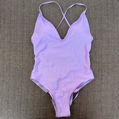Sexy Padded One Piece Swimsuit Women Swimwear Solid Bathing Suit Monokini Swimming Suit Summer Beachwear maillot de bain femme